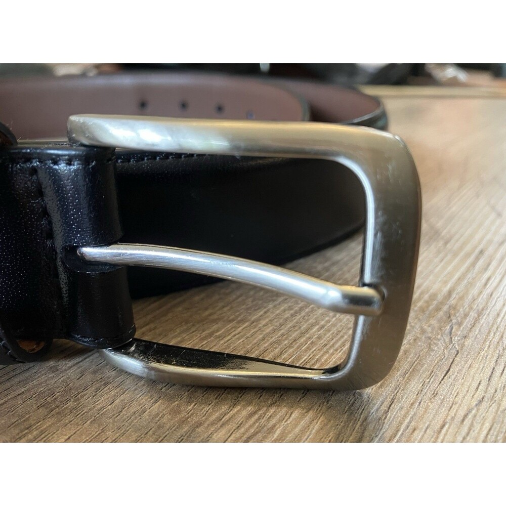 Roundtree & Yorke Black Full Grain Cowhide Dress Belt - Men's Size 44/110